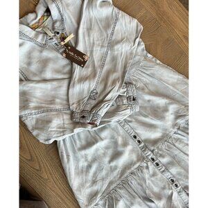 Matilda Jane Heart to Heart Walk the Line Chambray Denim Dress Sz M NWT